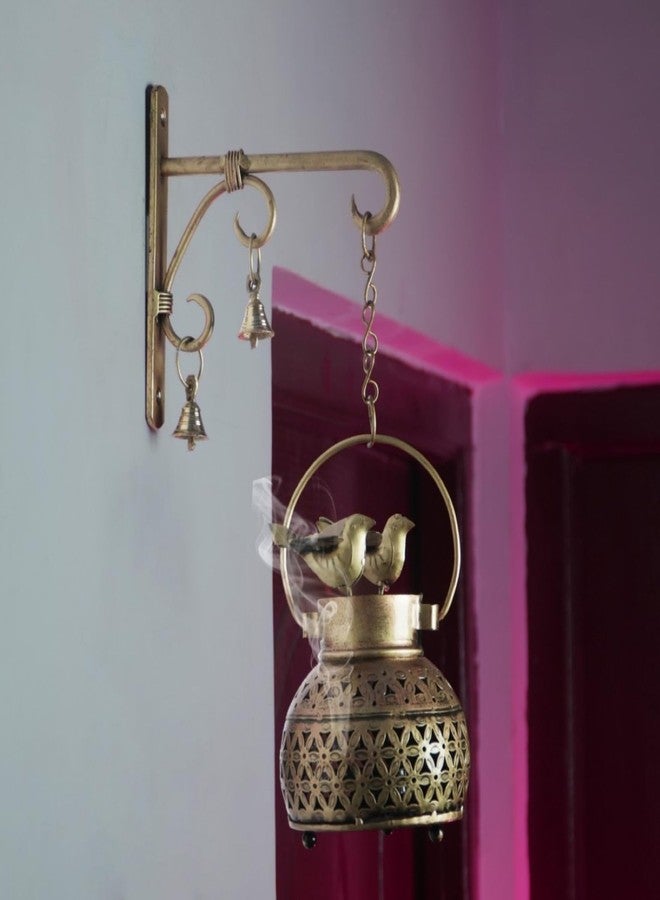 RusticDior Hanging Bird Tealight Candle Holder with Bracket, Bells and Nails, Metal Wall Mounted Tealight Holder for Decor - Image 2
